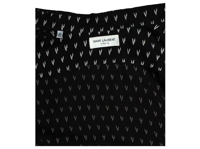 Camicia a pois stampata V di Saint Laurent in nero 2017 - vista 5