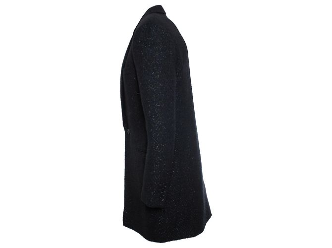 Saint Laurent, Wool coat with lurex 2018 Black - view 2