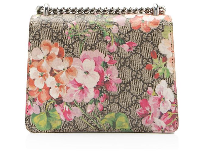 Borsa a Spalla Piccola Gucci GG Supreme Blooms Dionysus Marrone Beige - vista 3