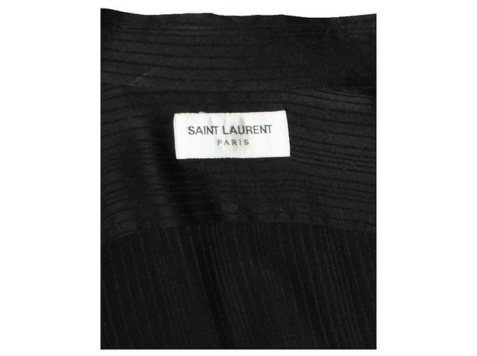 Camicia in seta nera a righe Saint Laurent 2018 Nero - vista 7