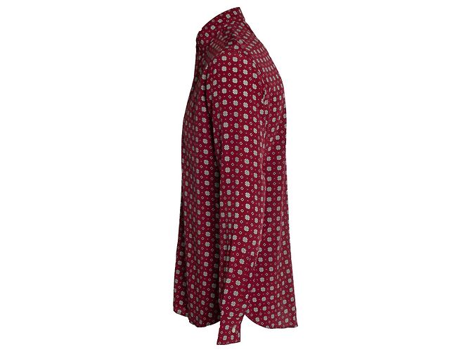 Camicia con stampa a rombi Saint Laurent Rosso Bordò - vista 2