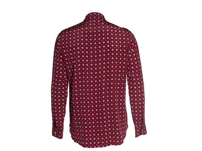 Camicia con stampa a rombi Saint Laurent Rosso Bordò - vista 3