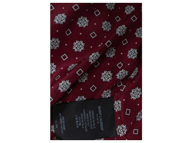 Camicia con stampa a rombi Saint Laurent Rosso Bordò - vista 6