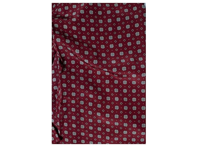 Camicia con stampa a rombi Saint Laurent Rosso Bordò - vista 7