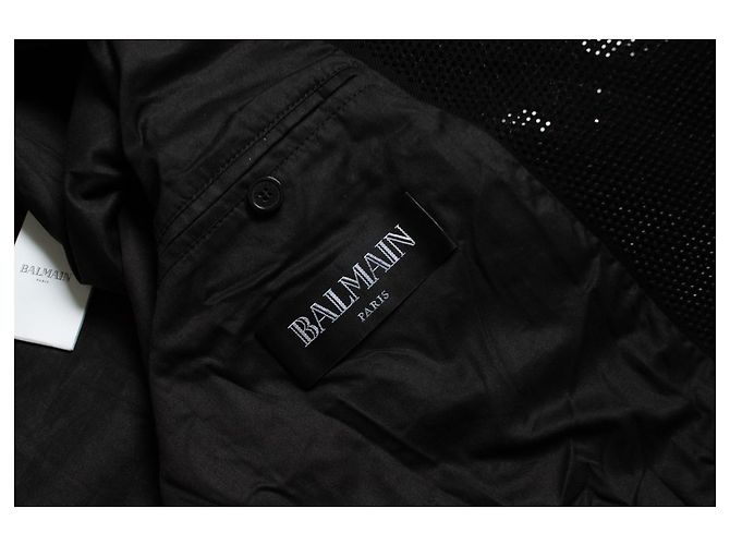 Giacca da biker a righe con strass Balmain Multicolore - vista 6