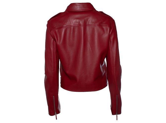 The Row, chaqueta de motociclista de cuero rojo Roja - vista 3