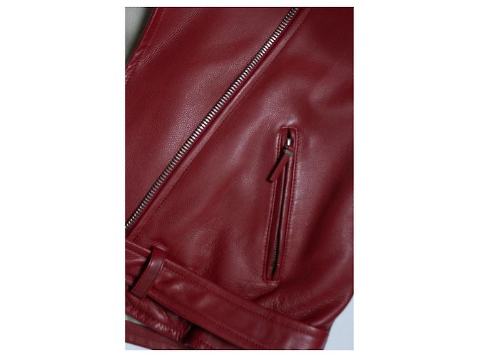 The Row, chaqueta de motociclista de cuero rojo Roja - vista 7