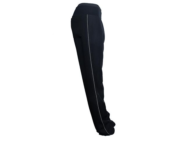 Haider Ackermann Haider Ackerman, calça preta com detalhes brancos Preto - vista 4