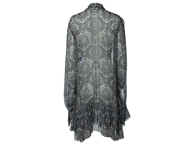 Chloé Chiffon Lavalliere Kleid Chloe Grün Khaki - Ansicht 3
