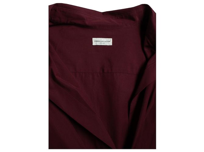 Popeline-Kleid mit Delick-Spitze von Dries van Noten Rot Bordeaux - Ansicht 5