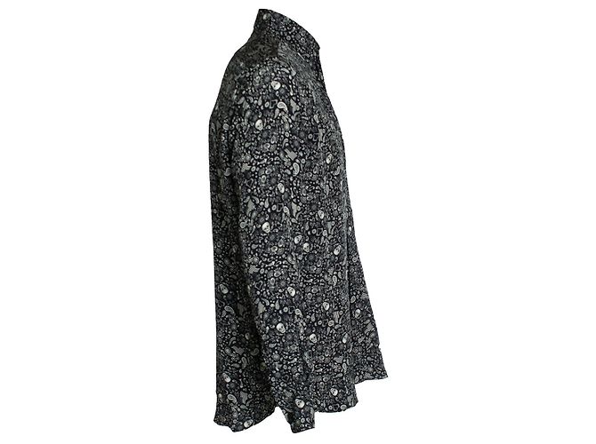 Camicia stampata con teschio nero e paisley Saint Laurent 2018 Multicolore - vista 2