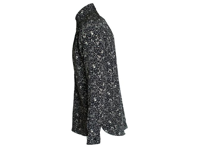 Camicia stampata con teschio nero e paisley Saint Laurent 2018 Multicolore - vista 3