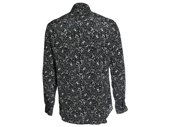 Camicia stampata con teschio nero e paisley Saint Laurent 2018 Multicolore - vista 4