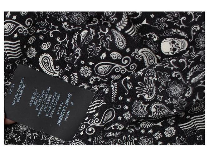Camicia stampata con teschio nero e paisley Saint Laurent 2018 Multicolore - vista 7