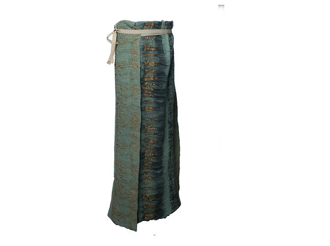 Etro, gonna maxi stampata verde e oro Multicolore - vista 4