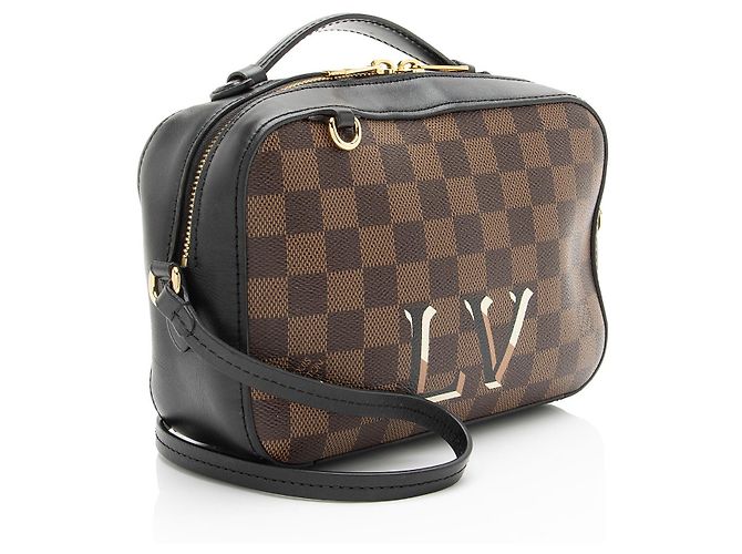 Borsa a Spalla Santa Monica Damier Ebene di Louis Vuitton Nero - vista 2