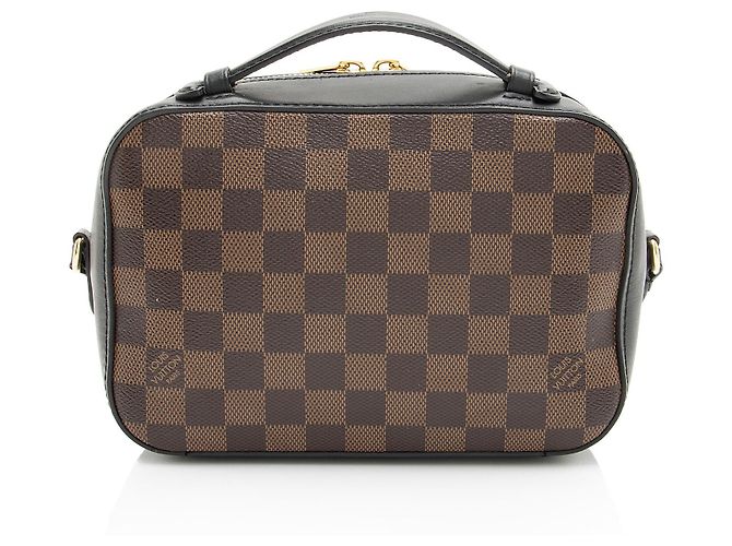 Borsa a Spalla Santa Monica Damier Ebene di Louis Vuitton Nero - vista 3