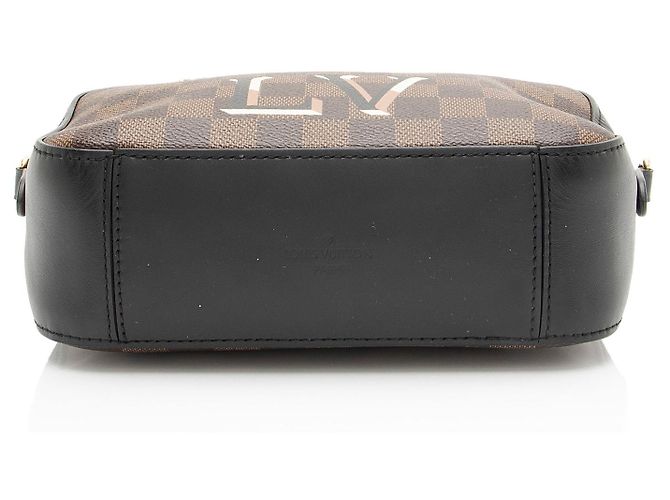 Borsa a Spalla Santa Monica Damier Ebene di Louis Vuitton Nero - vista 4
