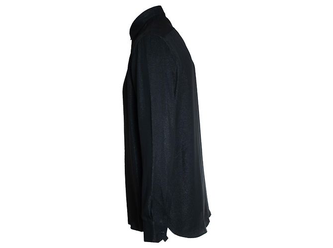 Camicia nera glitter Saint Laurent Nero - vista 2