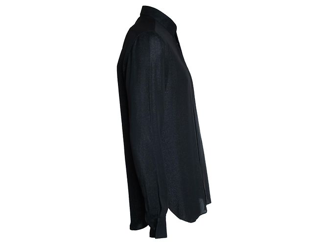 Camicia nera glitter Saint Laurent Nero - vista 4