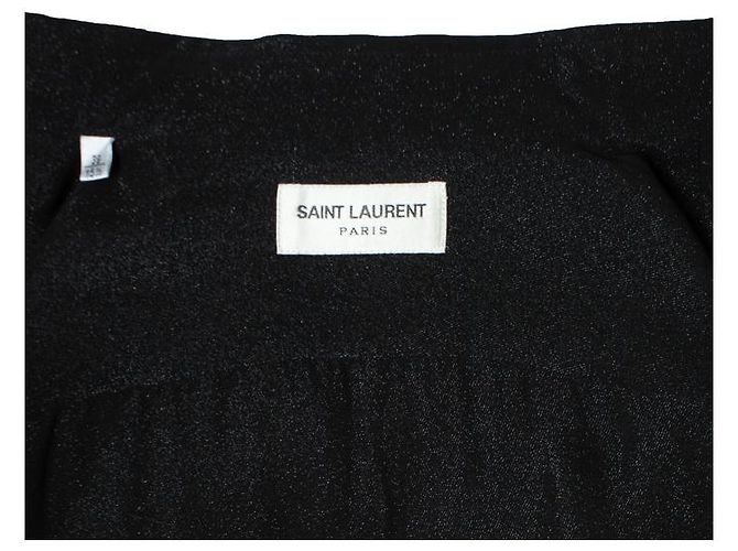 Camicia nera glitter Saint Laurent Nero - vista 6