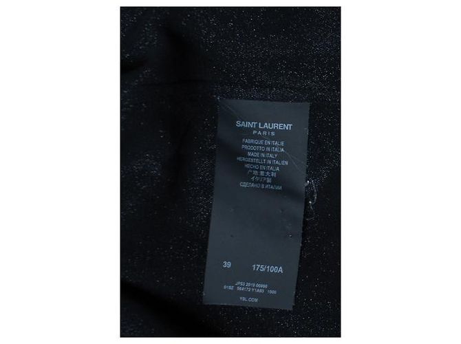 Camicia nera glitter Saint Laurent Nero - vista 7