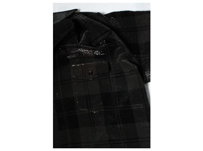 Camicia a paillettes a scacchi Saint Laurent 2018 Nero - vista 6