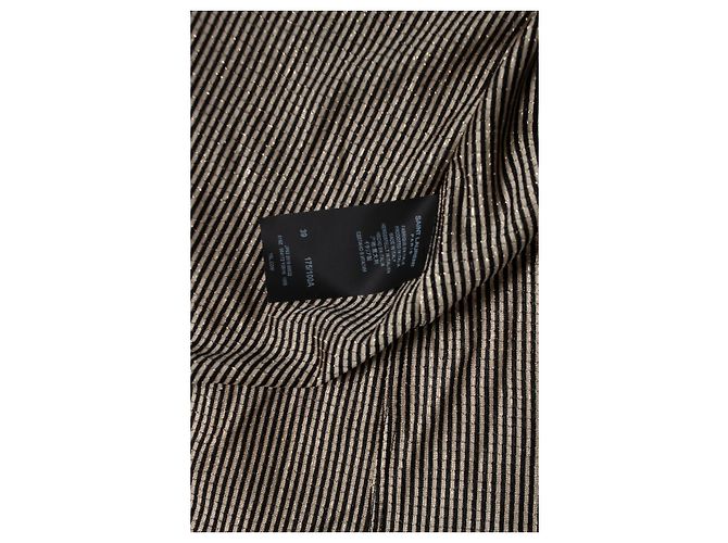 Camisa listrada de lurex preto e dourado Saint Laurent Multicor - vista 6