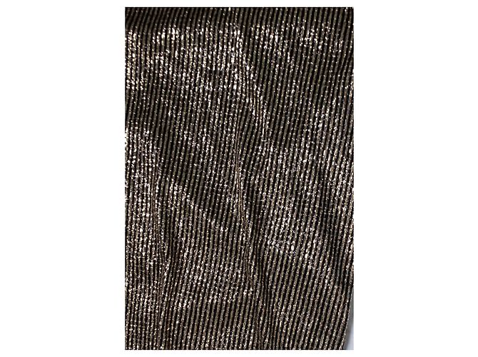 Camisa listrada de lurex preto e dourado Saint Laurent Multicor - vista 7