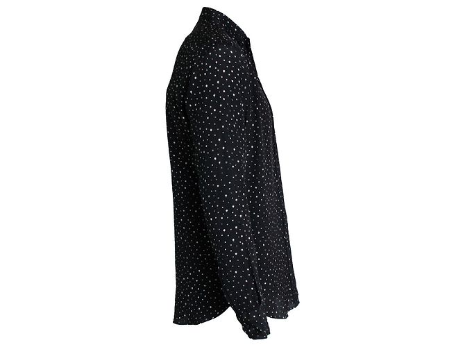 Camicia a pois Saint Laurent con pennellate 2019 Nero - vista 4