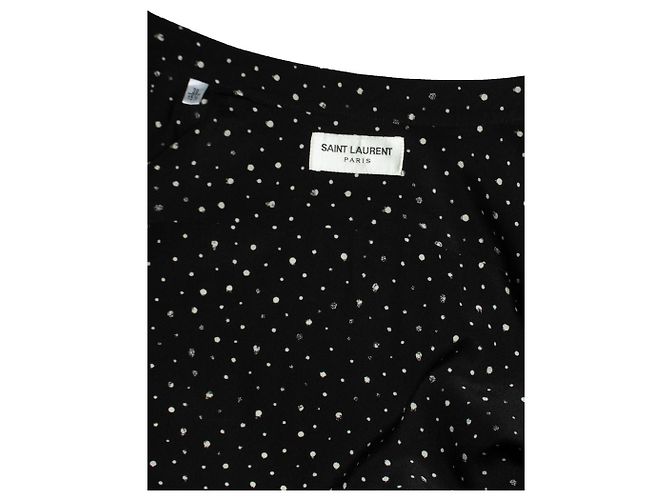 Camicia a pois Saint Laurent con pennellate 2019 Nero - vista 6