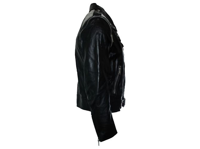 Céline Celine, Lederjacke mit Metallnetz Schwarz - Ansicht 3