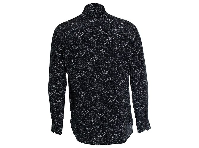 Camicia in seta nera con stampa floreale 2018 di Saint Laurent Nero - vista 2