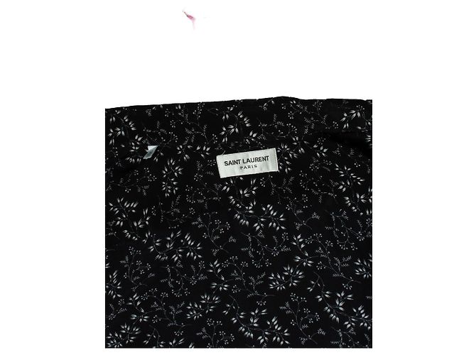 Camicia in seta nera con stampa floreale 2018 di Saint Laurent Nero - vista 5