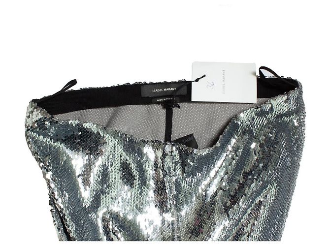 Isabel Marant, legging métallique pailleté Argenté Métallisé - vue 5