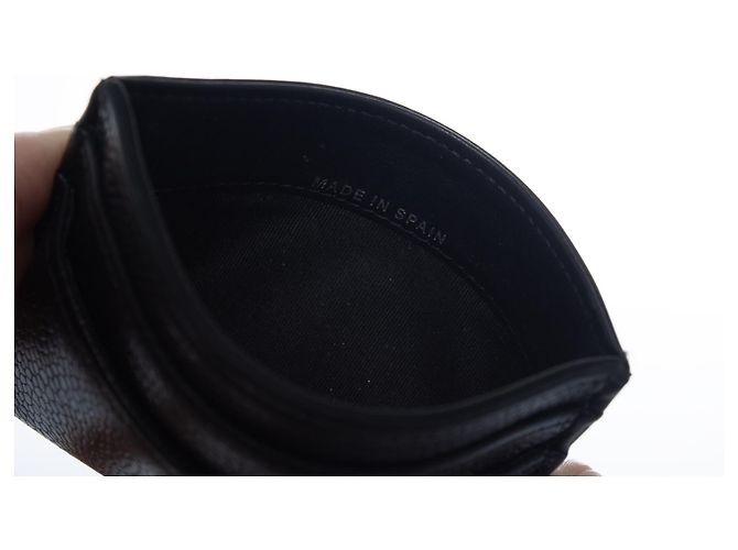Chanel, porta carte in pelle nera martellata Nero - vista 7