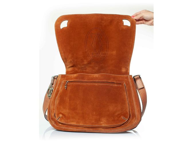 Borsa a tracolla in pelle Marcello di Cartier Marrone - vista 7