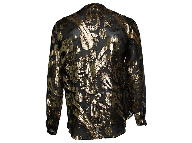Camisa dorada metálica con paisley de Saint Laurent Multicolor - vista 3