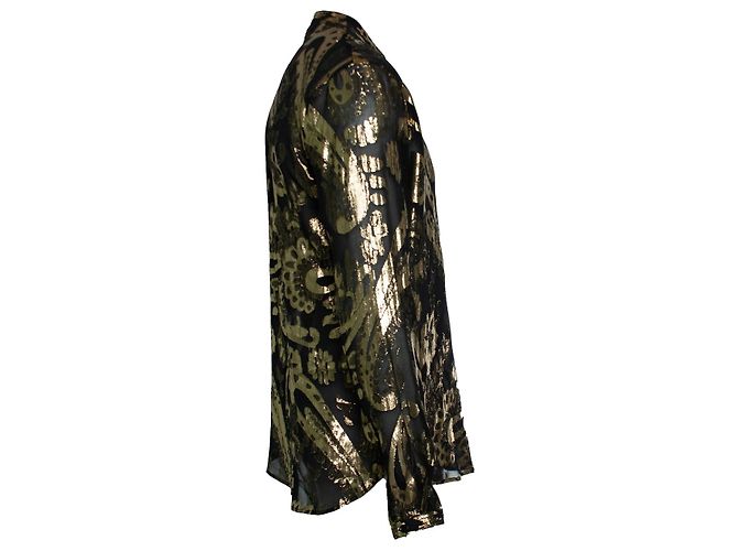 Camisa dorada metálica con paisley de Saint Laurent Multicolor - vista 4