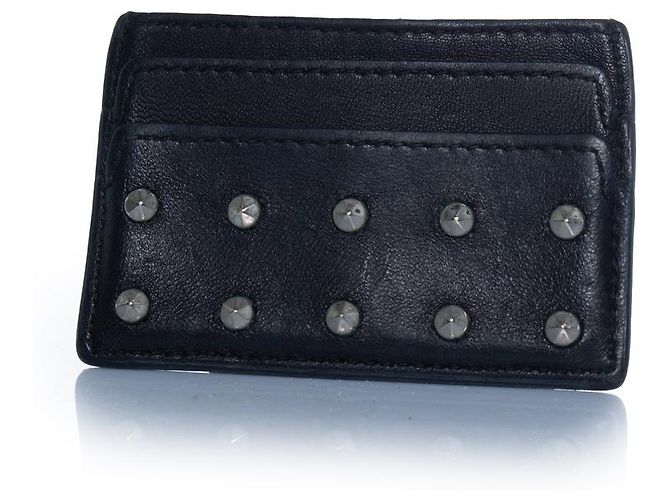 Alexander McQueen, black leather card holder - view 2