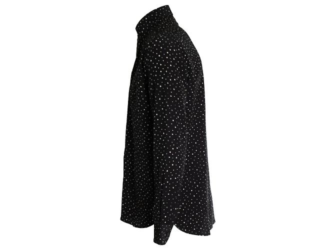 Camicia con schizzi di vernice nera e bianca Saint Laurent 2019 Nero - vista 2