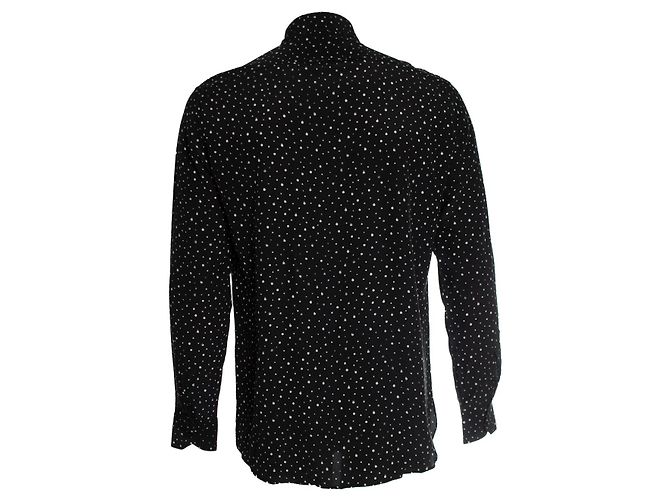 Camicia con schizzi di vernice nera e bianca Saint Laurent 2019 Nero - vista 3