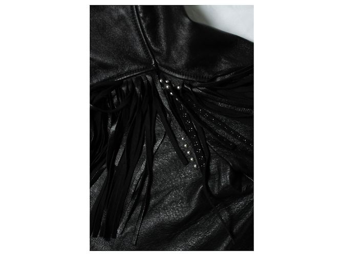 Saint Laurent Lederfransenjacke, 2015 Schwarz - Ansicht 5