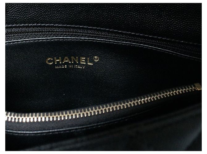 Chanel, borsa coco con manico in pelle caviar nera Multicolore - vista 10