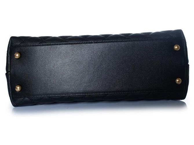 Chanel, borsa coco con manico in pelle caviar nera Multicolore - vista 5