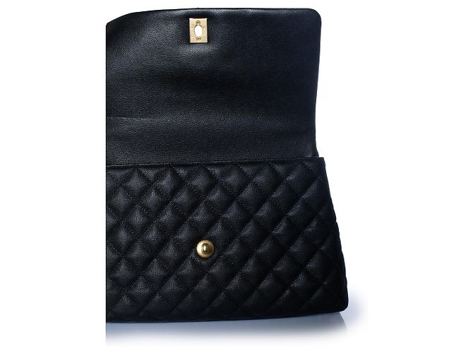 Chanel, borsa coco con manico in pelle caviar nera Multicolore - vista 8