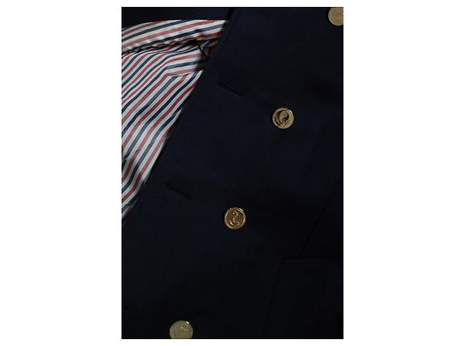 Thom Browne, Fu pin tuck cavalry twill Chesterfield coat - view 8