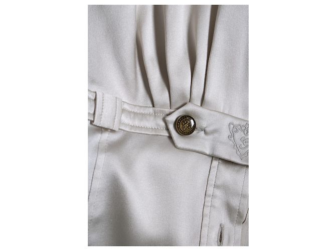 Blusa de seda beige Hysteria de Gucci Castaño - vista 5