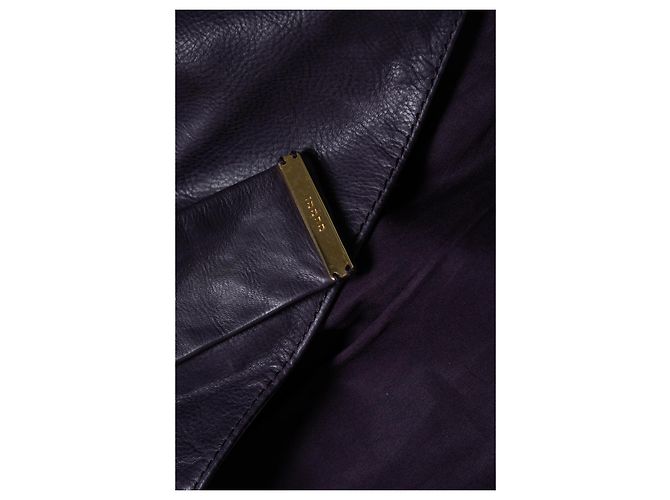 Lila Leder-Bikerjacke von Gucci - Ansicht 7