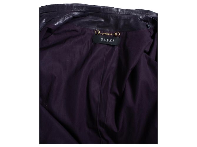 Lila Leder-Bikerjacke von Gucci - Ansicht 9